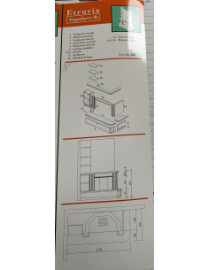 Caminetto Etruria angolare/6A completo rivestimento e focolare TGH+PGH 2