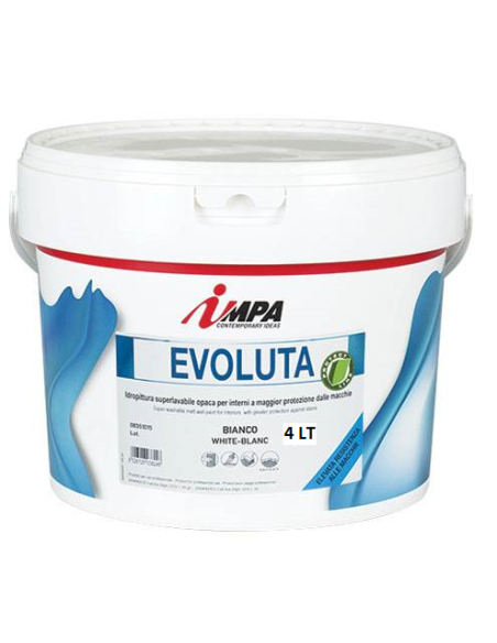 Idropittura superlavabile smacchiabile opaca per interni di qualità superiore Impa - Evoluta