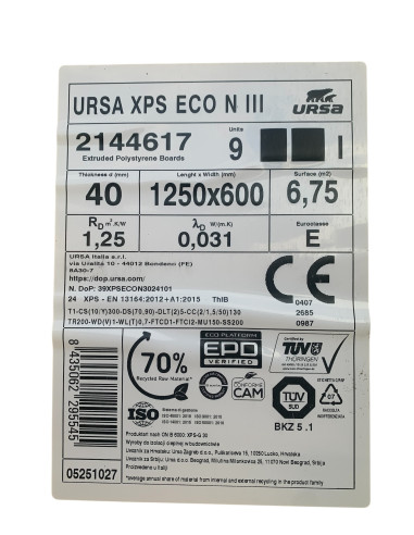 Pannelli URSA XPS ECO NIII-I ed ECO NR 20-100 mm