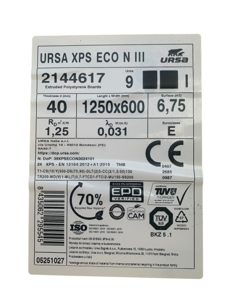Pannelli URSA XPS ECO NIII-I ed ECO NR 20-100 mm