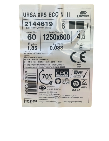 Pannelli URSA XPS ECO NIII-I ed ECO NR 20-100 mm