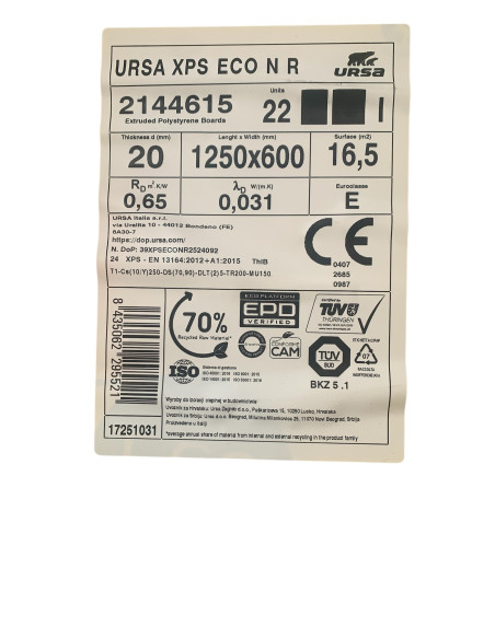 Pannelli URSA XPS ECO NIII-I ed ECO NR 20-100 mm